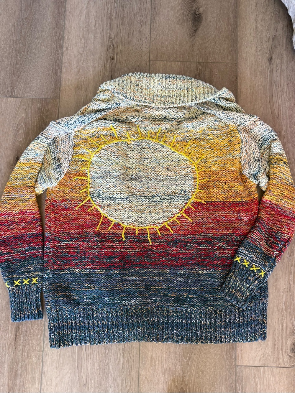 Pilcro Anthropologie Sunset Sun Knit Slouchy Sunshine Cardigan Sweater S Small